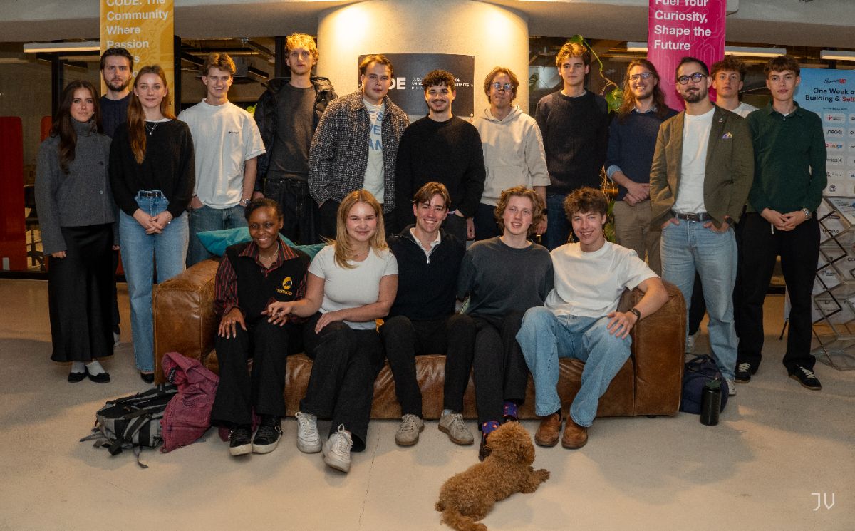 Selina with fellow students at CODE University